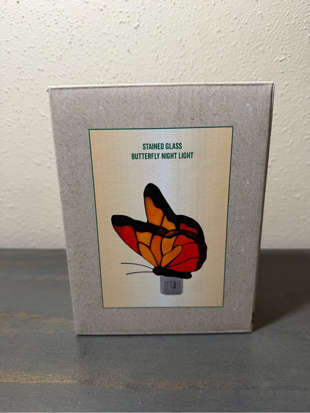 Stained Glass Butterfly Night Light - new in box